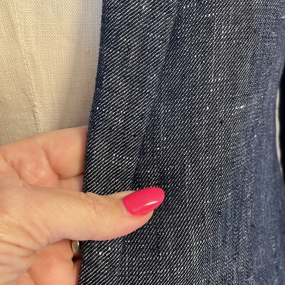 Banana Republic prima cotton women’s Heather navy blue 1 button closure blazer 0 - Picture 3 of 14